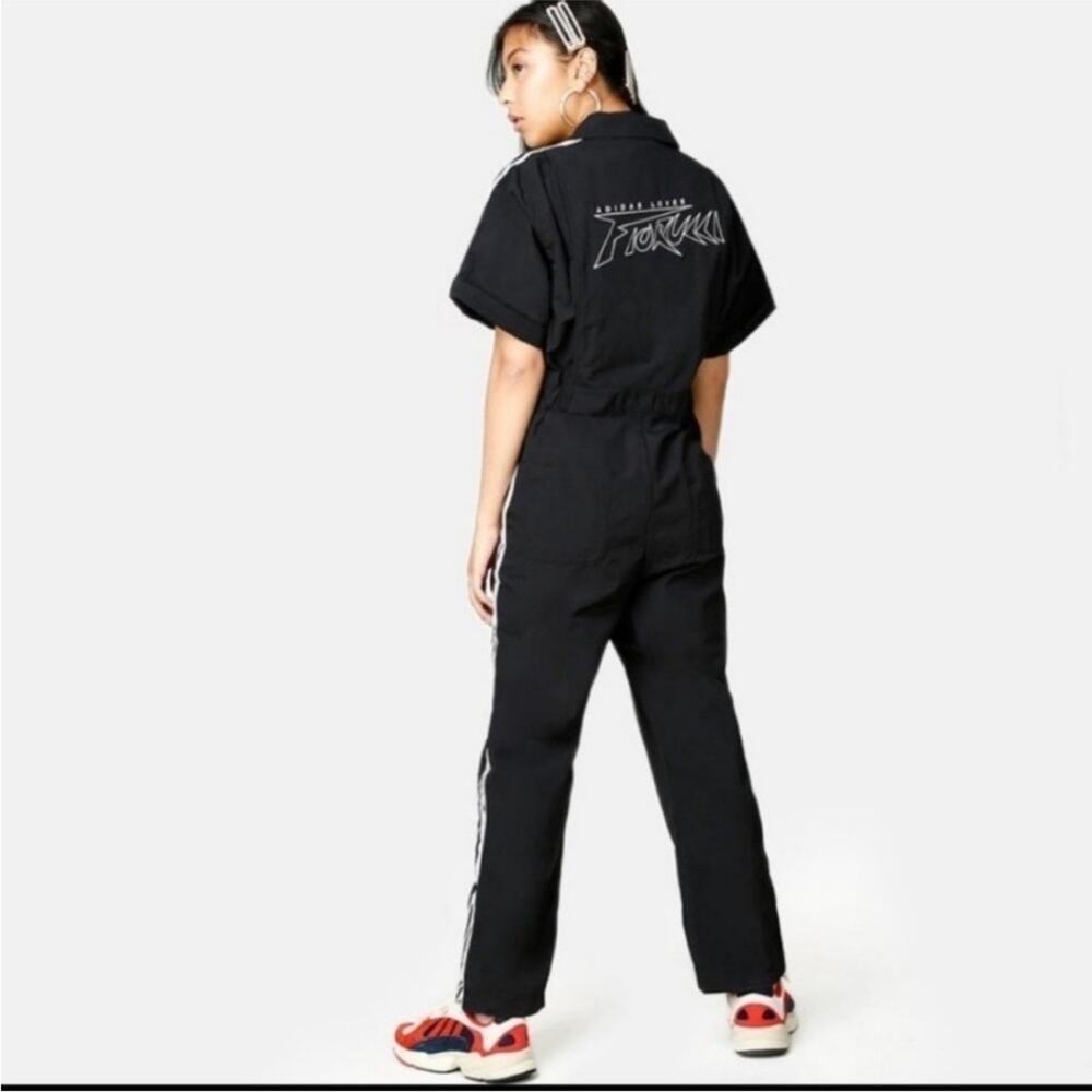 adidas Black Jumpsuit with White Three-Stripe Detail - Picture 6 of 12
